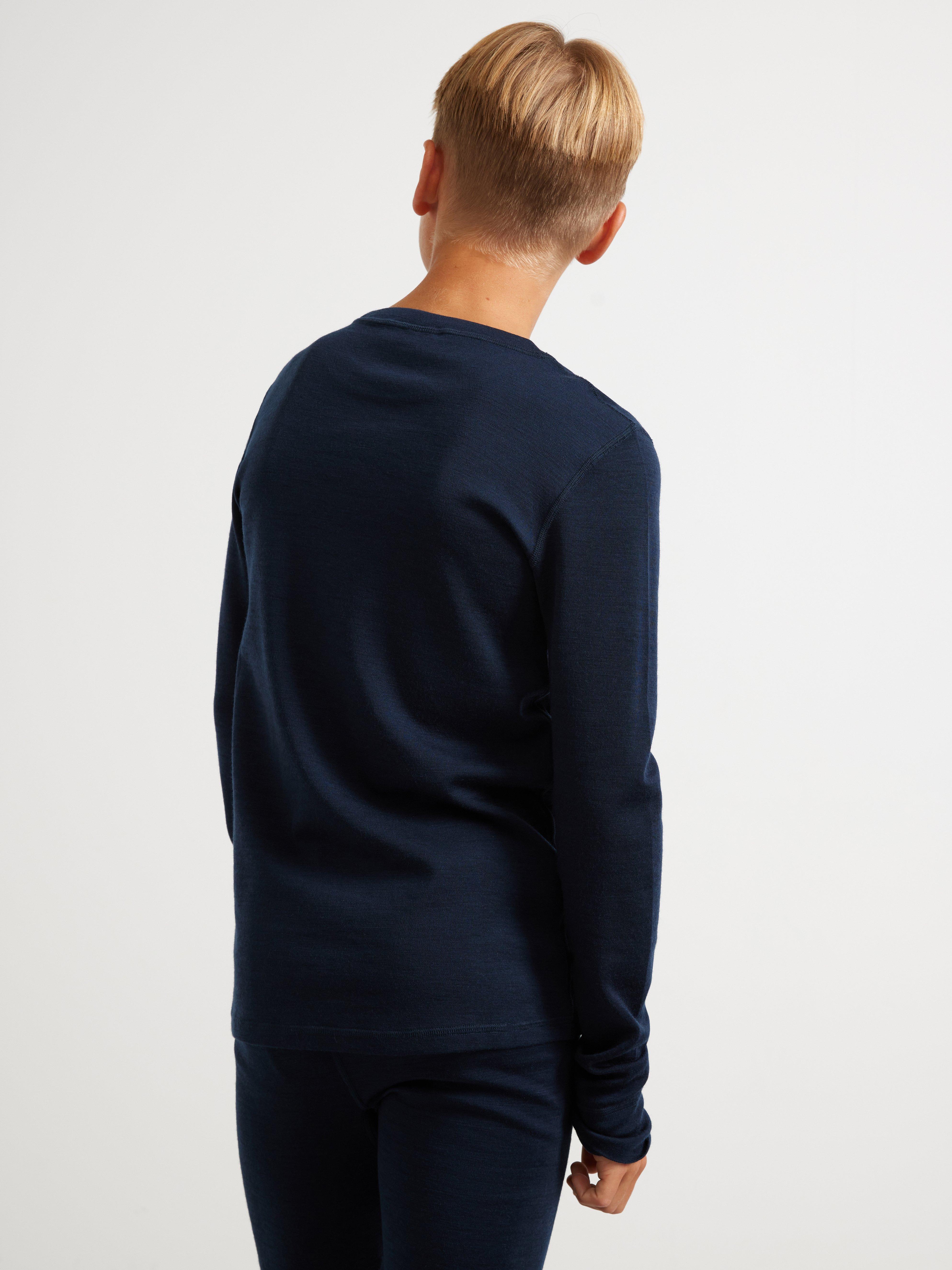 Top de lana merino azul marino