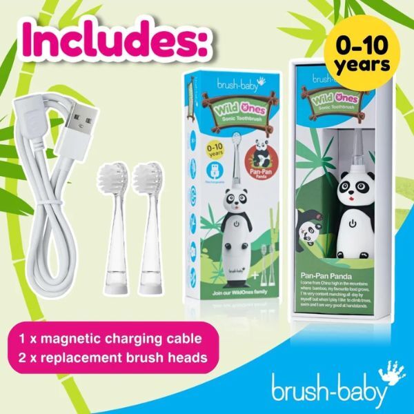 Brush Baby WildOnes™ Panda lasten ladattava hammasharja