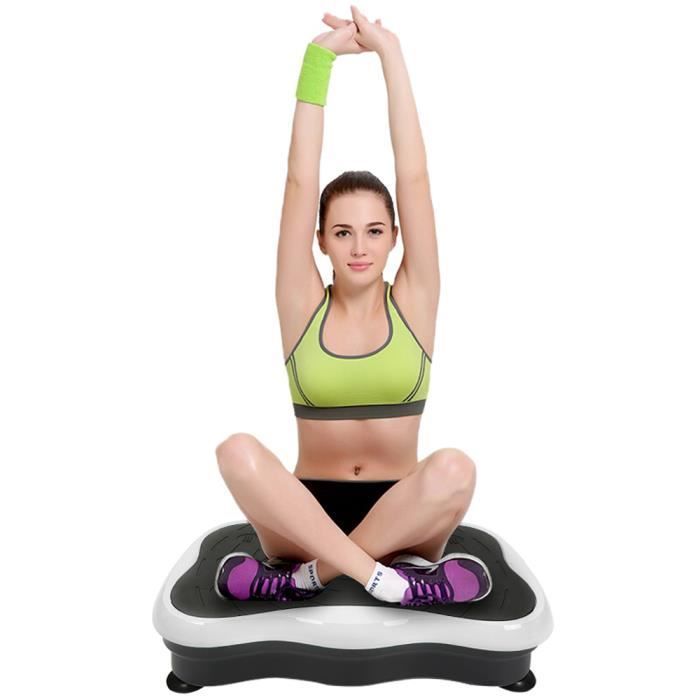 HEK vibratieplaat, multifunctioneel met Bluetooth en USB, voor lichaamsvorming, afslanken op het bureau, zwart-wit