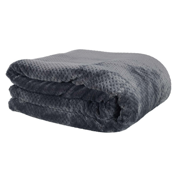 KOC Sherpa szary 180x220cm PIKOWANY gruby Z POLIESTRU