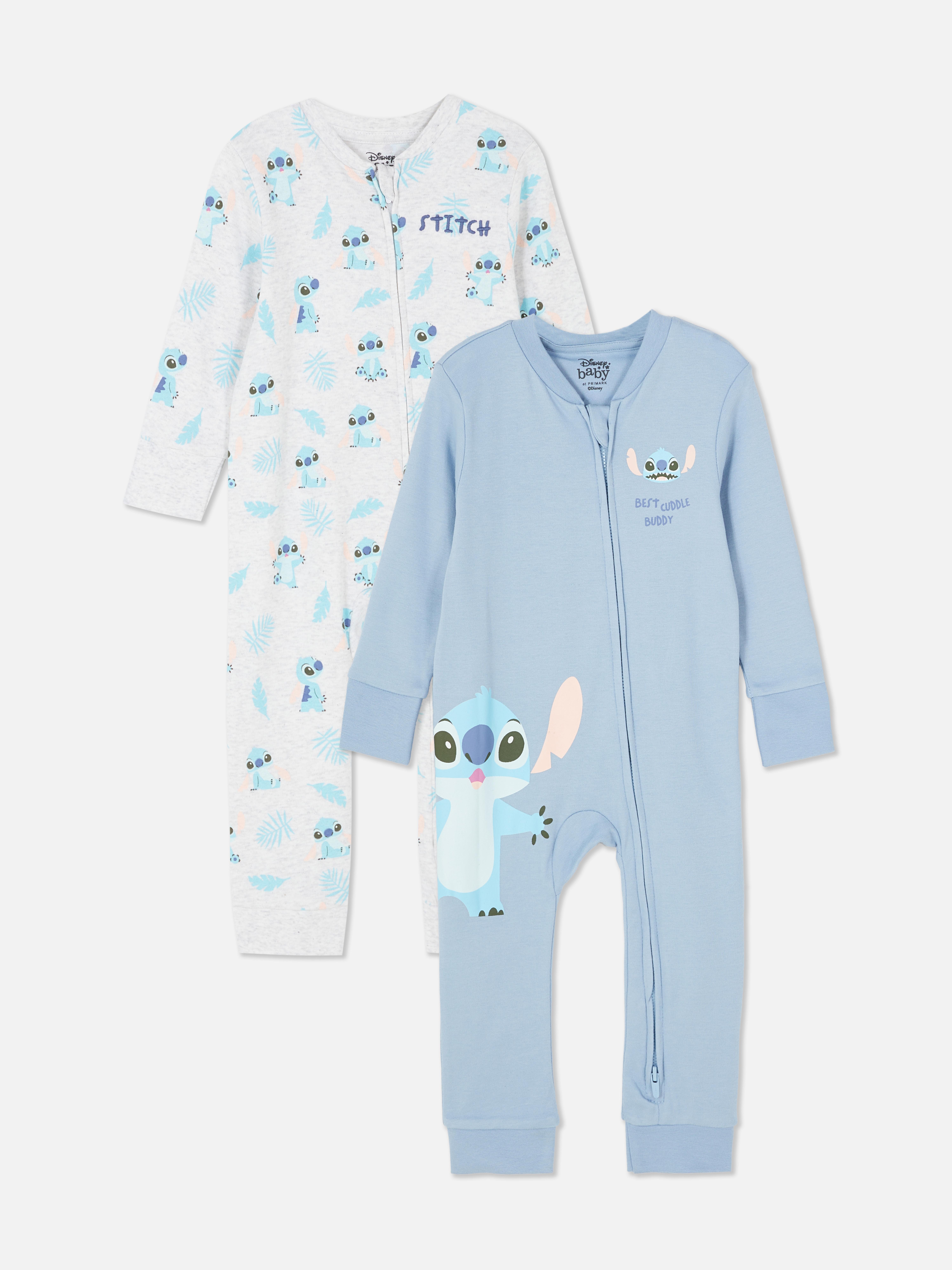 Pijamale Disney Stitch, set de 2 Două pijamale cu manșete și modele Disney Stitch
