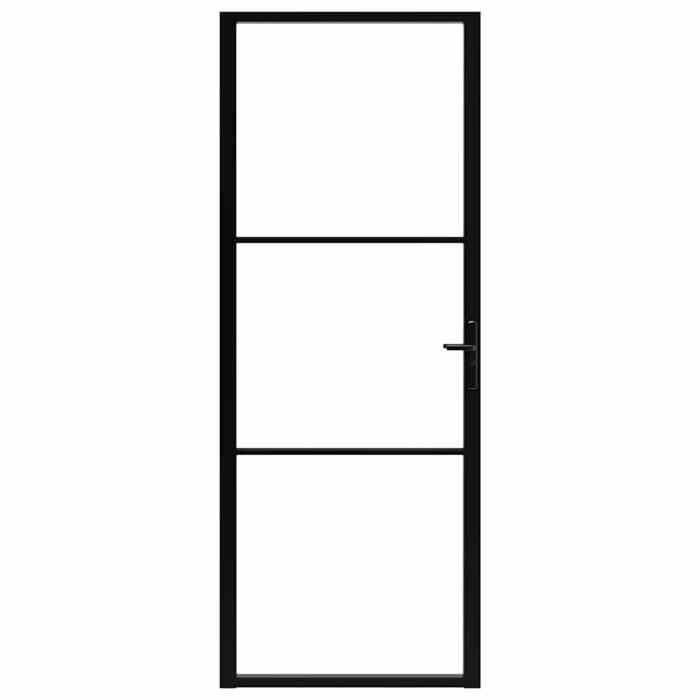 vidaXL Porte intérieure Verre ESG et aluminium 76x201,5 cm Noir 151198