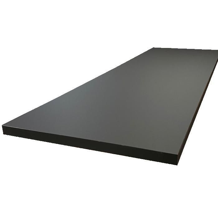 Encimera laminada HPL negro mate de 2000 x 650 x 38 mm con certificación FSC - Gama Signature de FORESTEA. Dimensiones: 2000 mm x 650 mm x 38 mm