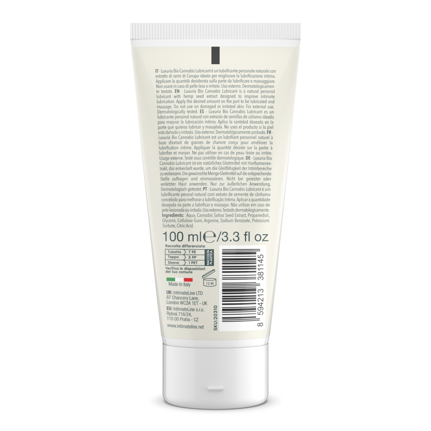 IntimateLine Luxuria BIO kanapių lubrikantas