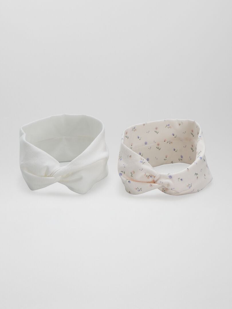 Conjunto de 2 faixas de cabelo cruzadas em tricô - ROSA
