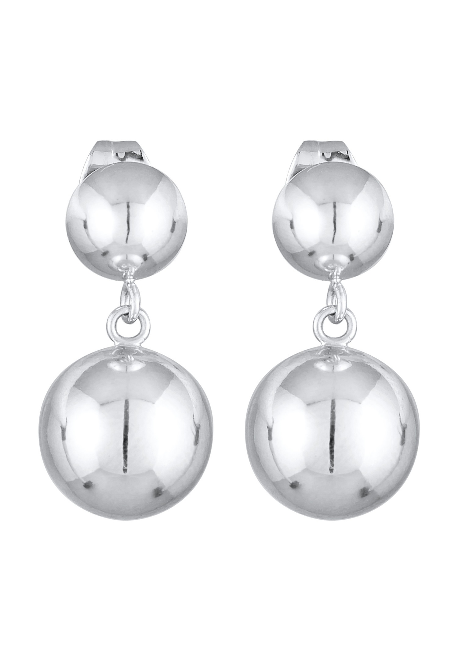 Elli Femmes Pendentif d'oreilles Boule Rond Géo Tendance Couleur Argent