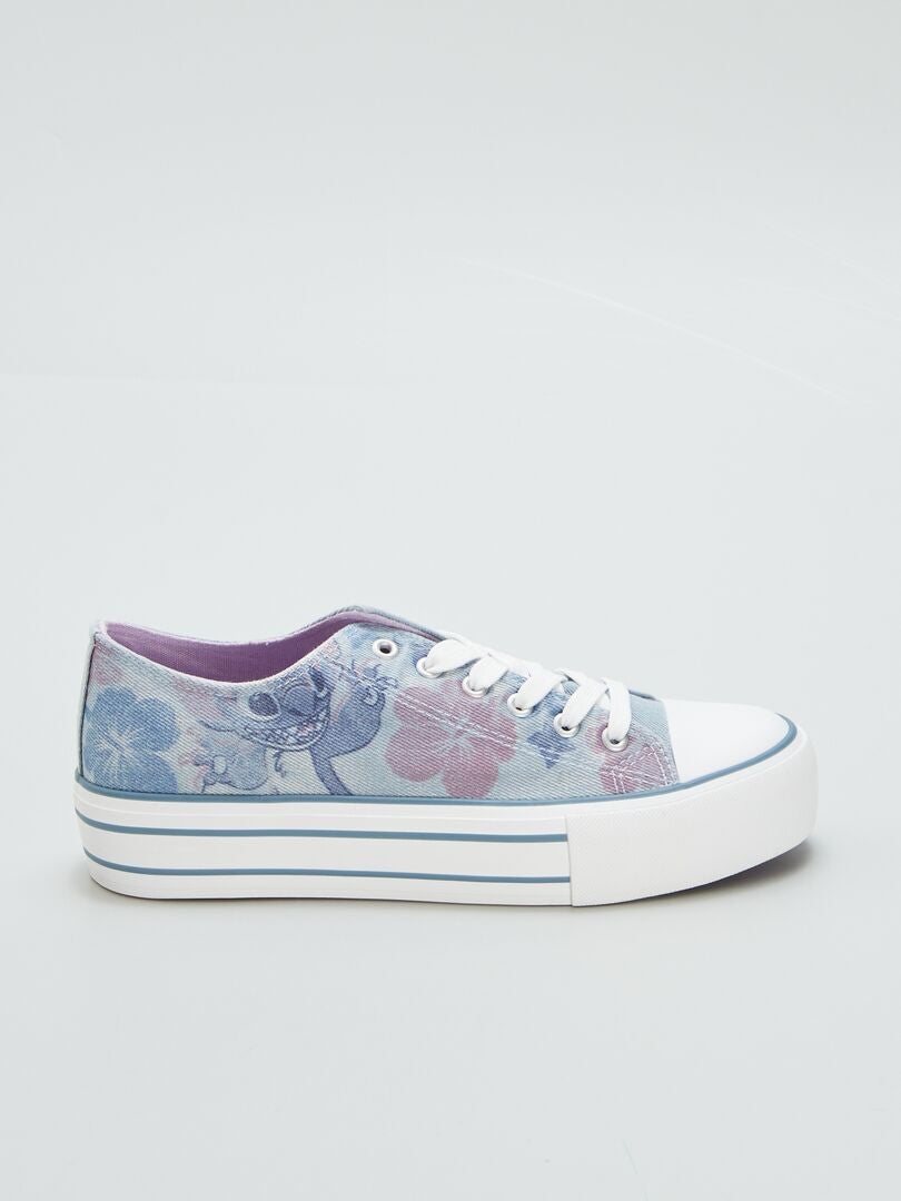 'Stitch' canvas sneakers - BLAUW