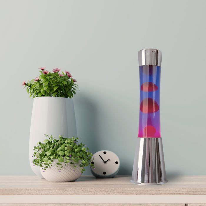 Lampada da tavolo - FISURA - LT0496 - Rosso e viola - Base cromata - Alogena 25W