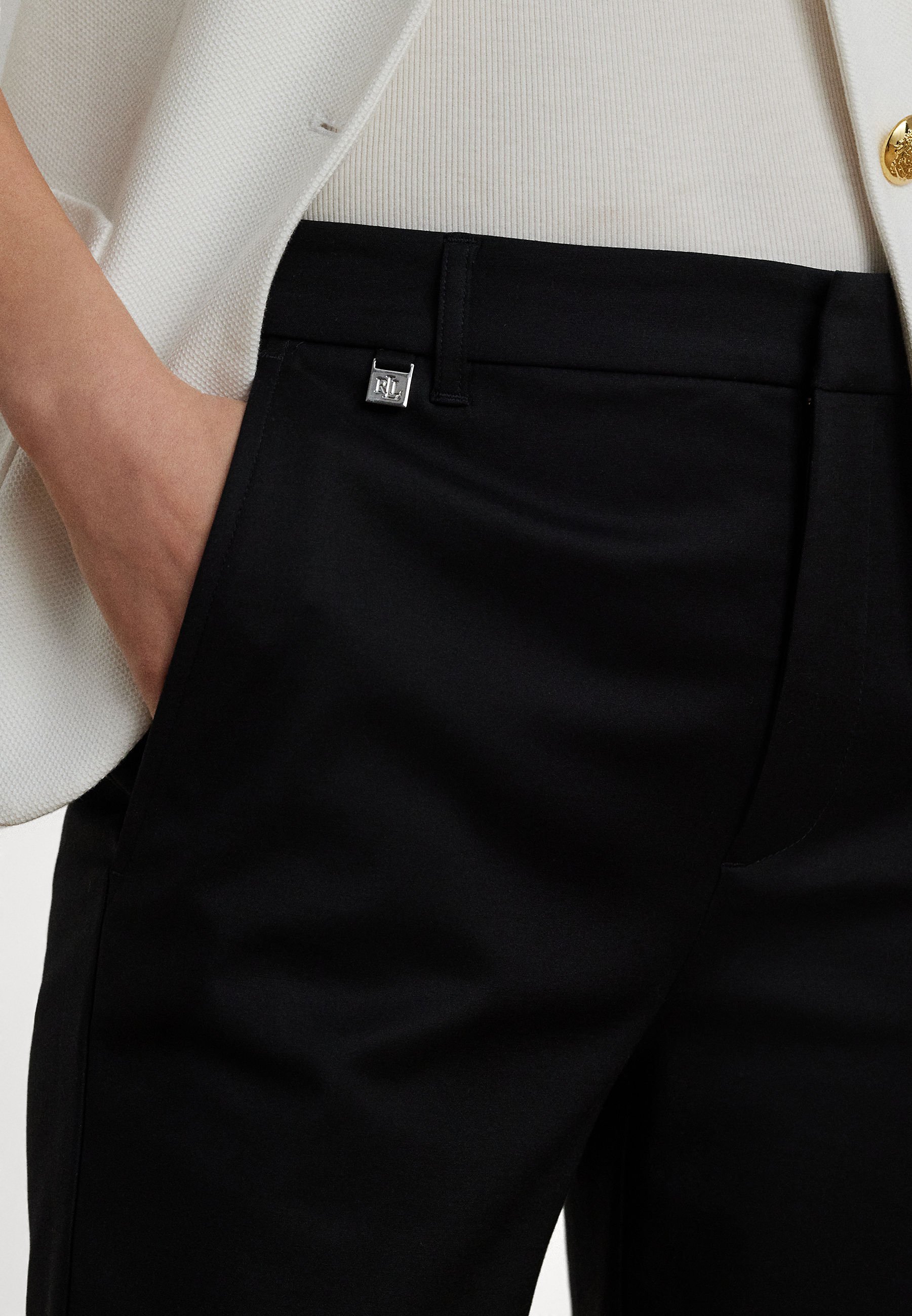 Pantaloni in cotone elasticizzato double-face Lauren Ralph Lauren - neri