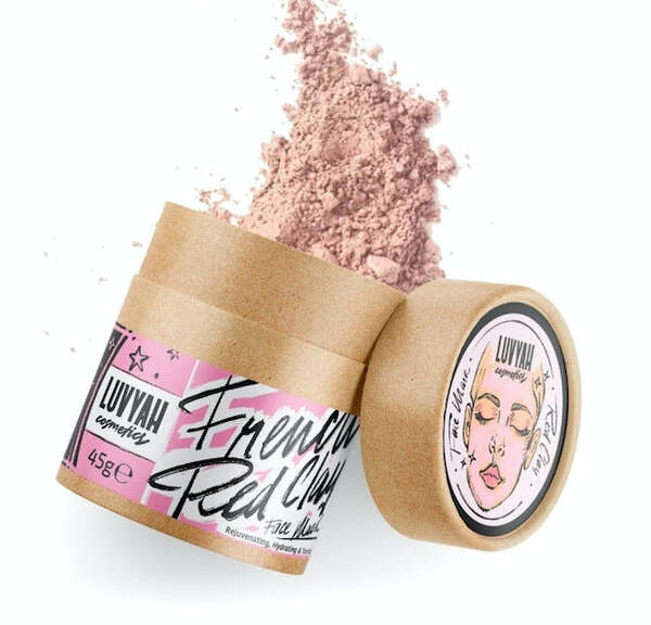 Luvyah Cosmetics Francouzská pleťová maska z červeného jílu - 100% přírodní