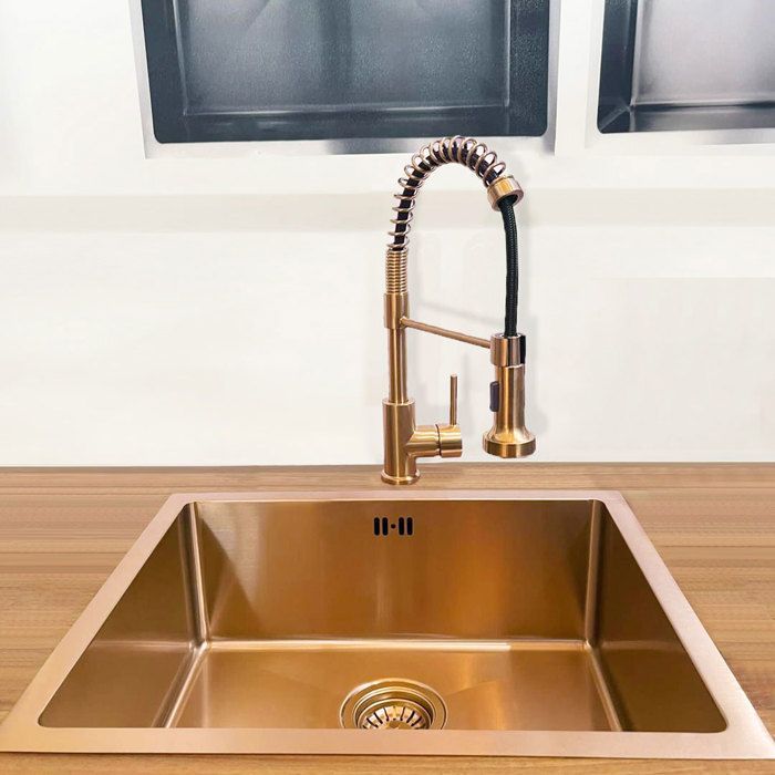 Luisa sink, single bowl, 55x45 cm, brushed copper stainless steel, Essebagno