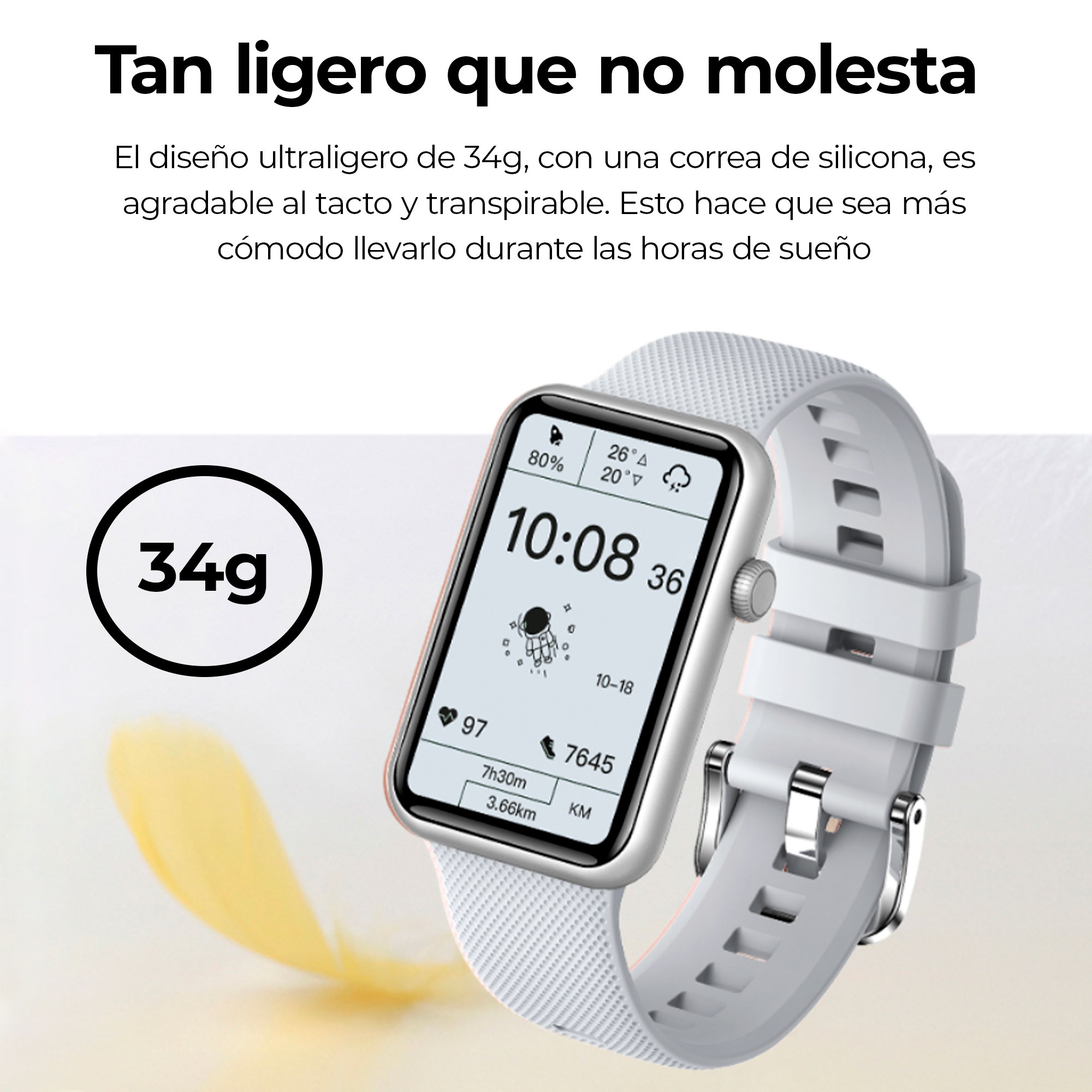 Relógio inteligente Ksix Tube, tela multitoque de 1,57