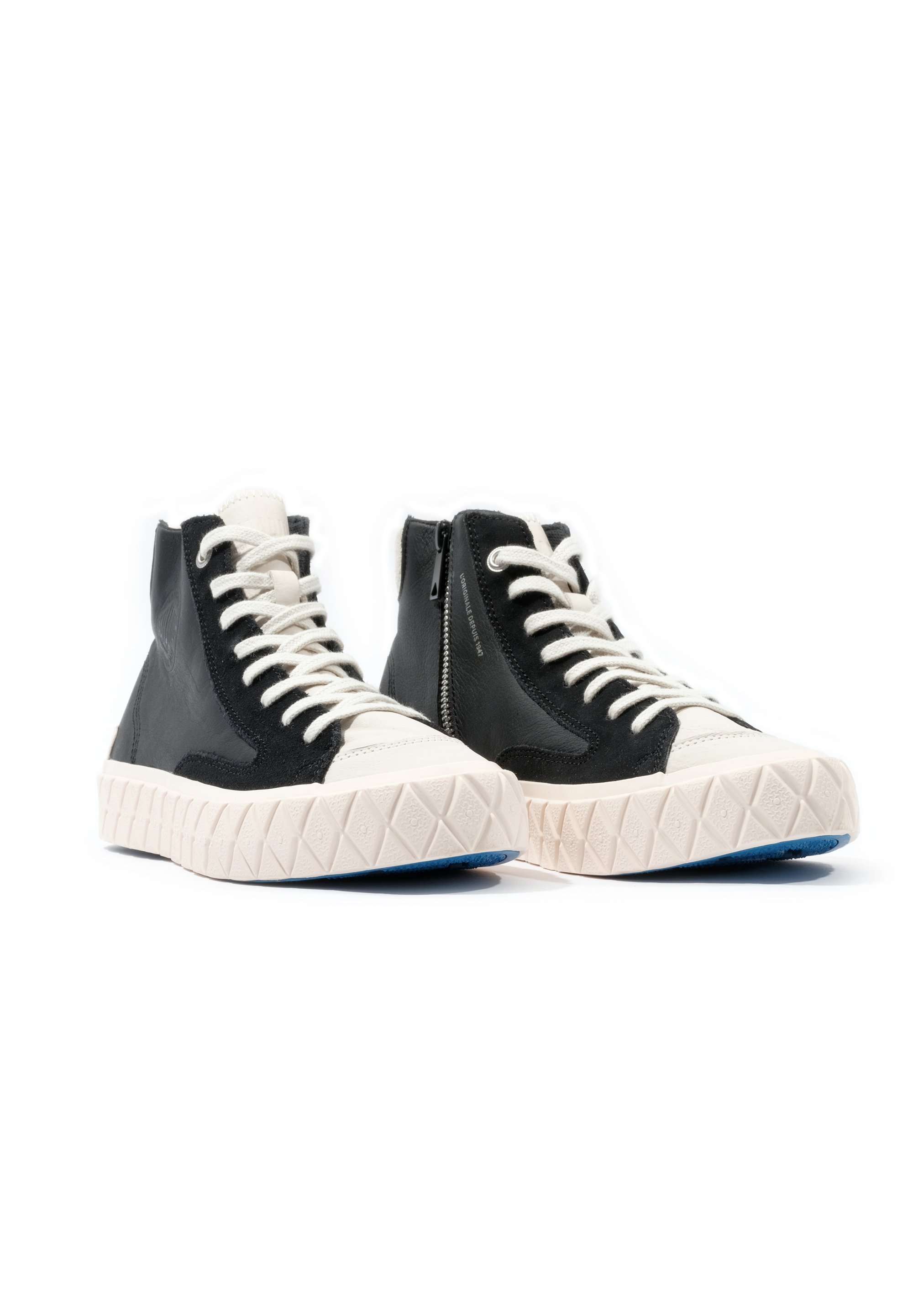 Palladium platform enkellaarsjes - zwart marshmallow