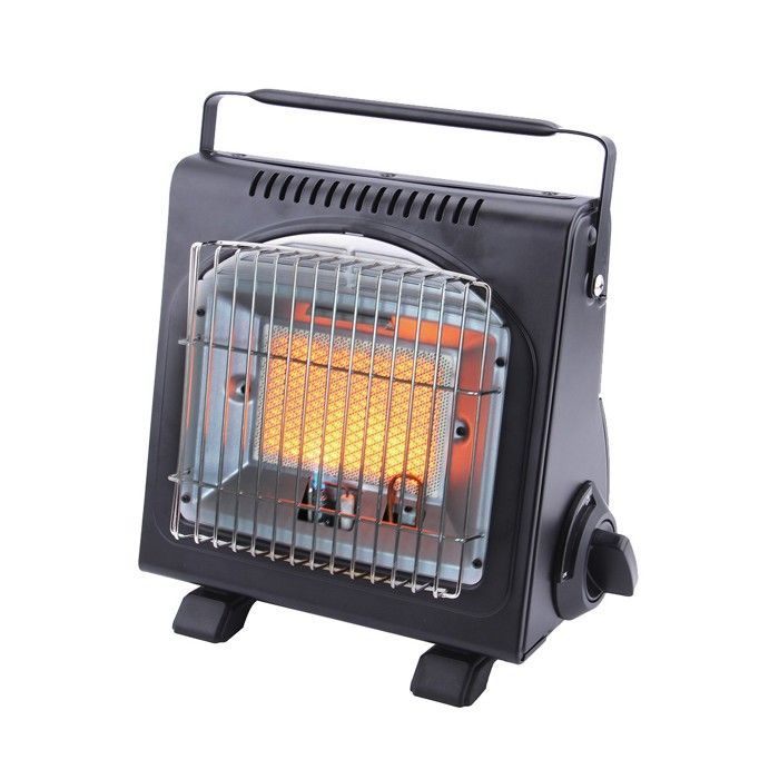 Chauffage à gaz portable 1700W Céramique + 8 Cartouches gaz Allumage Piezo Thermocouple ODS Camping Pêche INTEC