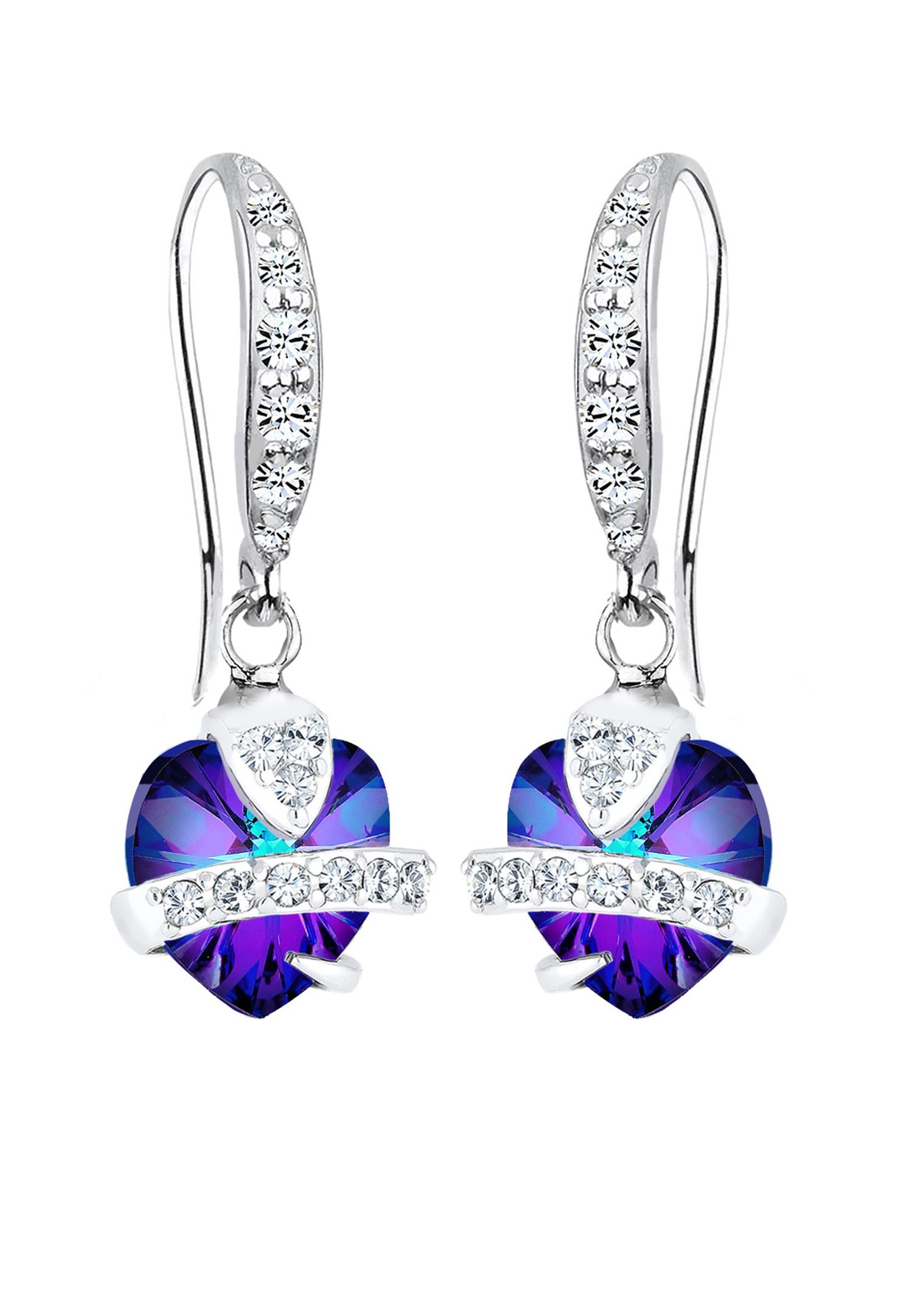 Elli Femmes cœur avec cristaux symbole en argent sterling 925