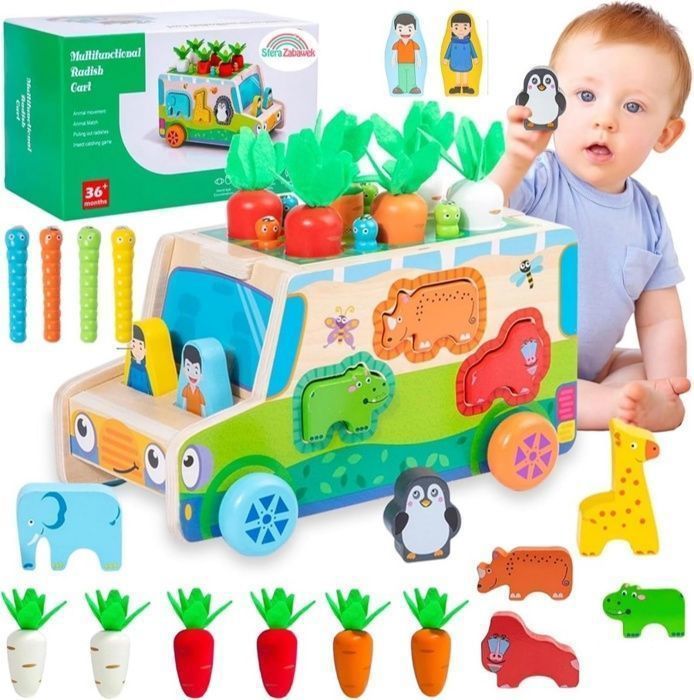 Montessori Toy - LECOO - 7 in 1 - Magnetic - Educational - Natural Wood