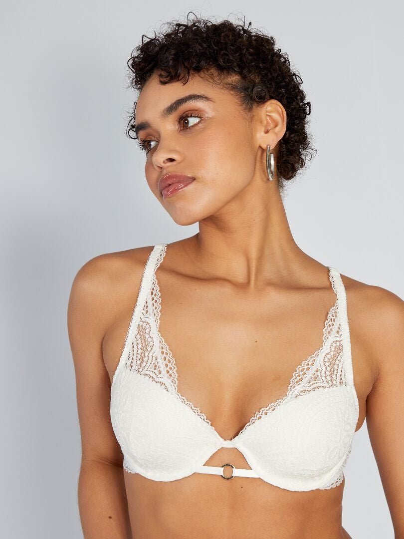 Sutiã Volumizador de Renda - BRANCO