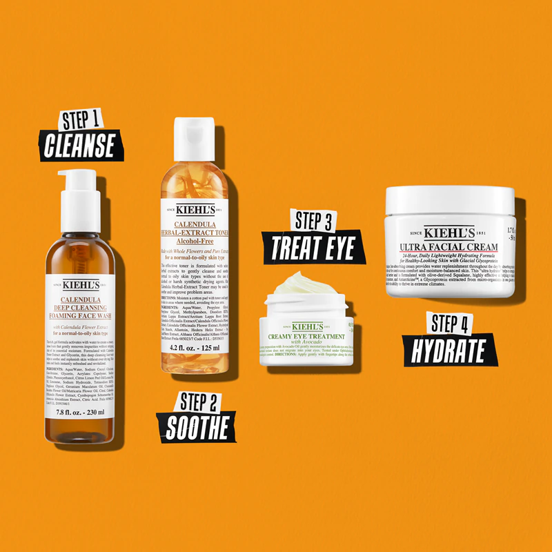 Sabonete facial espumante de limpeza profunda de calêndula da Kiehl's