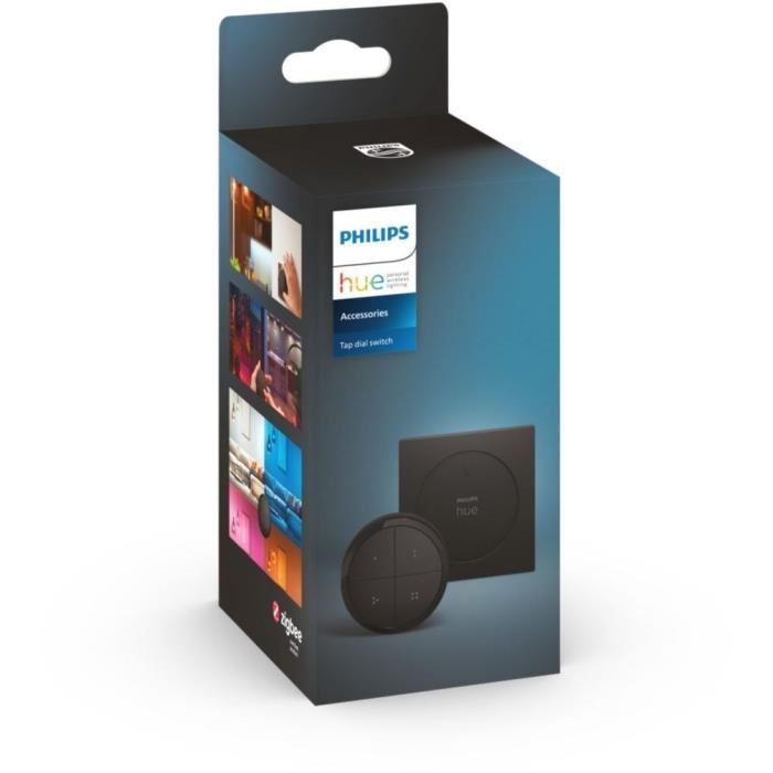Mando a distancia Philips Hue Tap Dial Switch - Negro - Control multiroom - Compatible con Alexa - Uso en interiores - Funciona con pilas