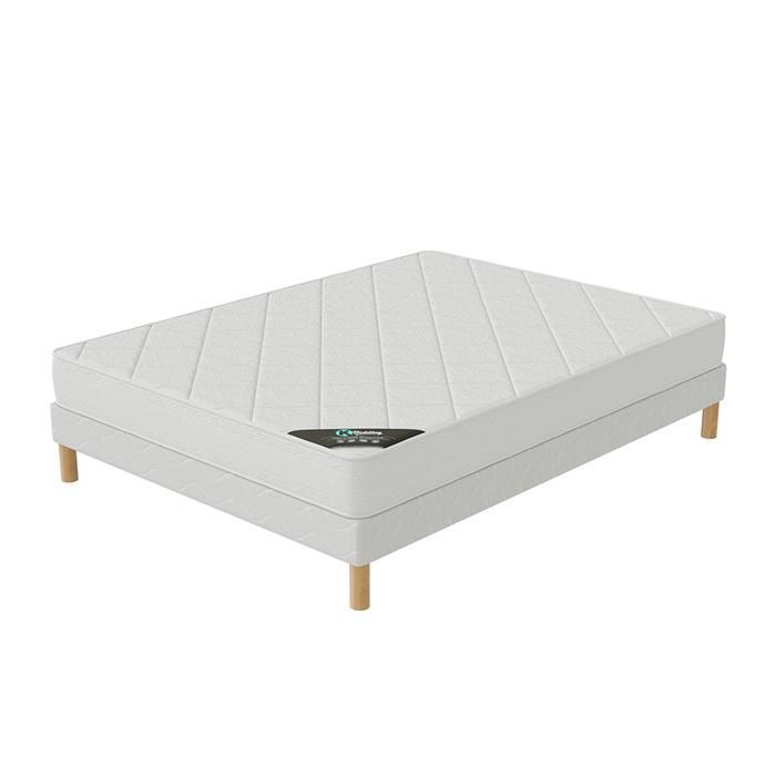 Base de cama + colchón Senso 140x190 cm | Altura 17 cm | Espuma de poliuretano | Tejido 100% poliéster | 4 patas | Comodidad