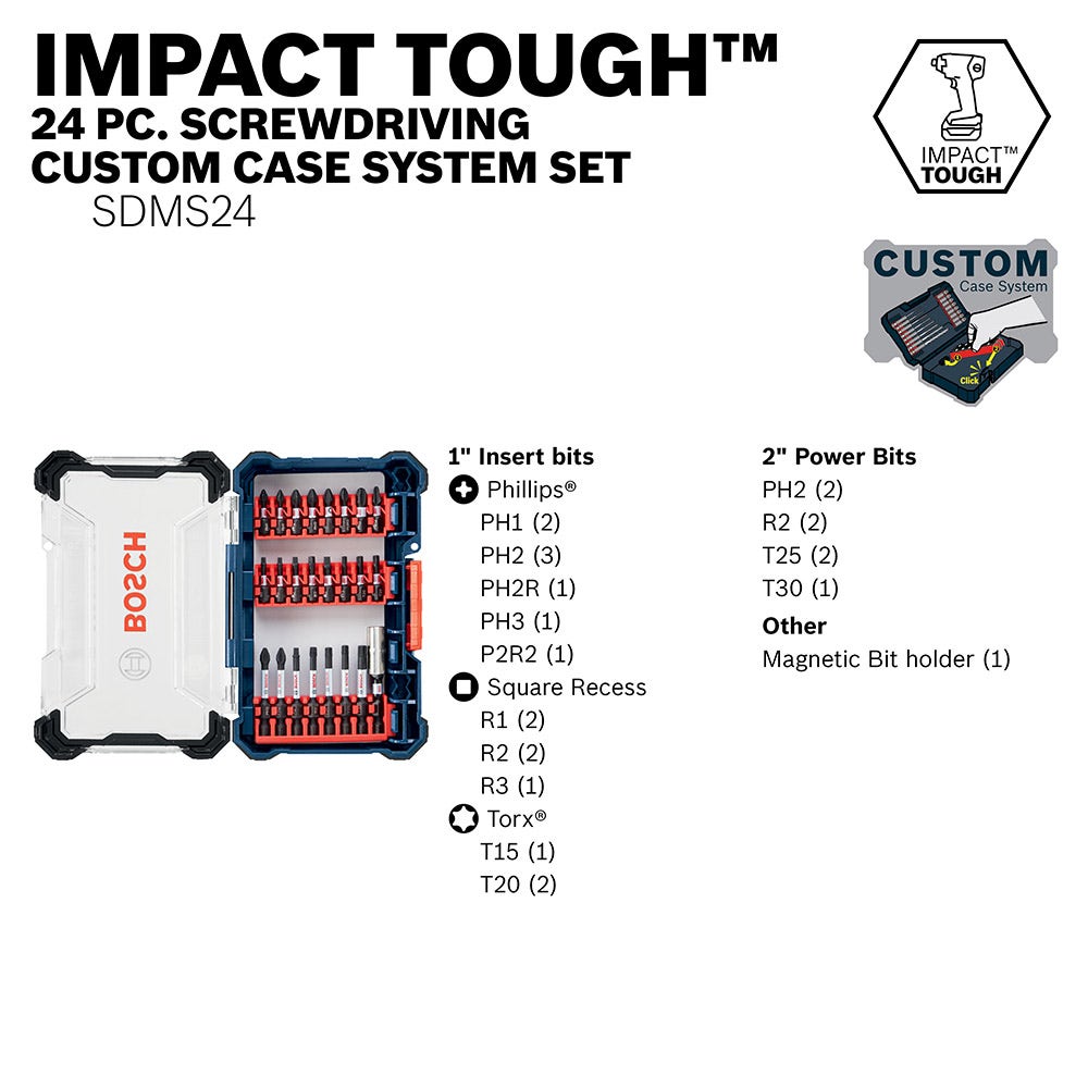 BOSCH Schlagschrauber-Bit-Set – IMPACT TOUGH – 24-teilig