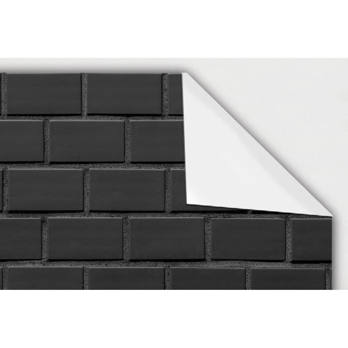 Panorama Crédence Adhésive Cuisine Brique Noire 60x200 cm - Crédence Adhésive pour Cuisine - Protege Mur Cuisine