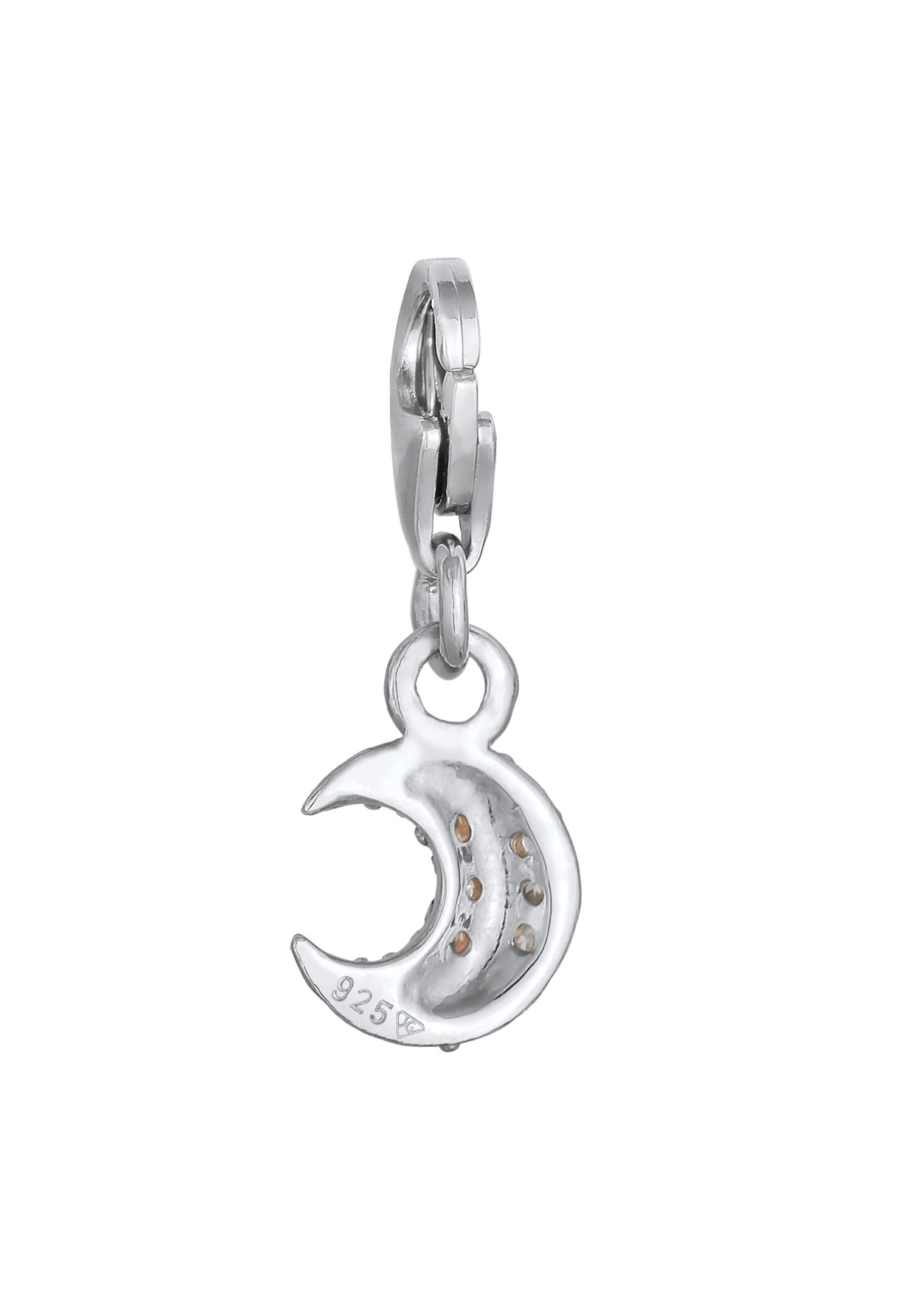 Nenalina Charm femme demi-lune scintillante avec cristaux zirconium en argent sterling 925