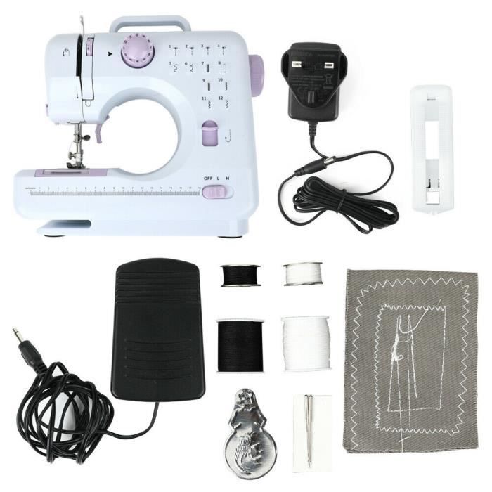 Portable electric overlock sewing machine with LED light assistant