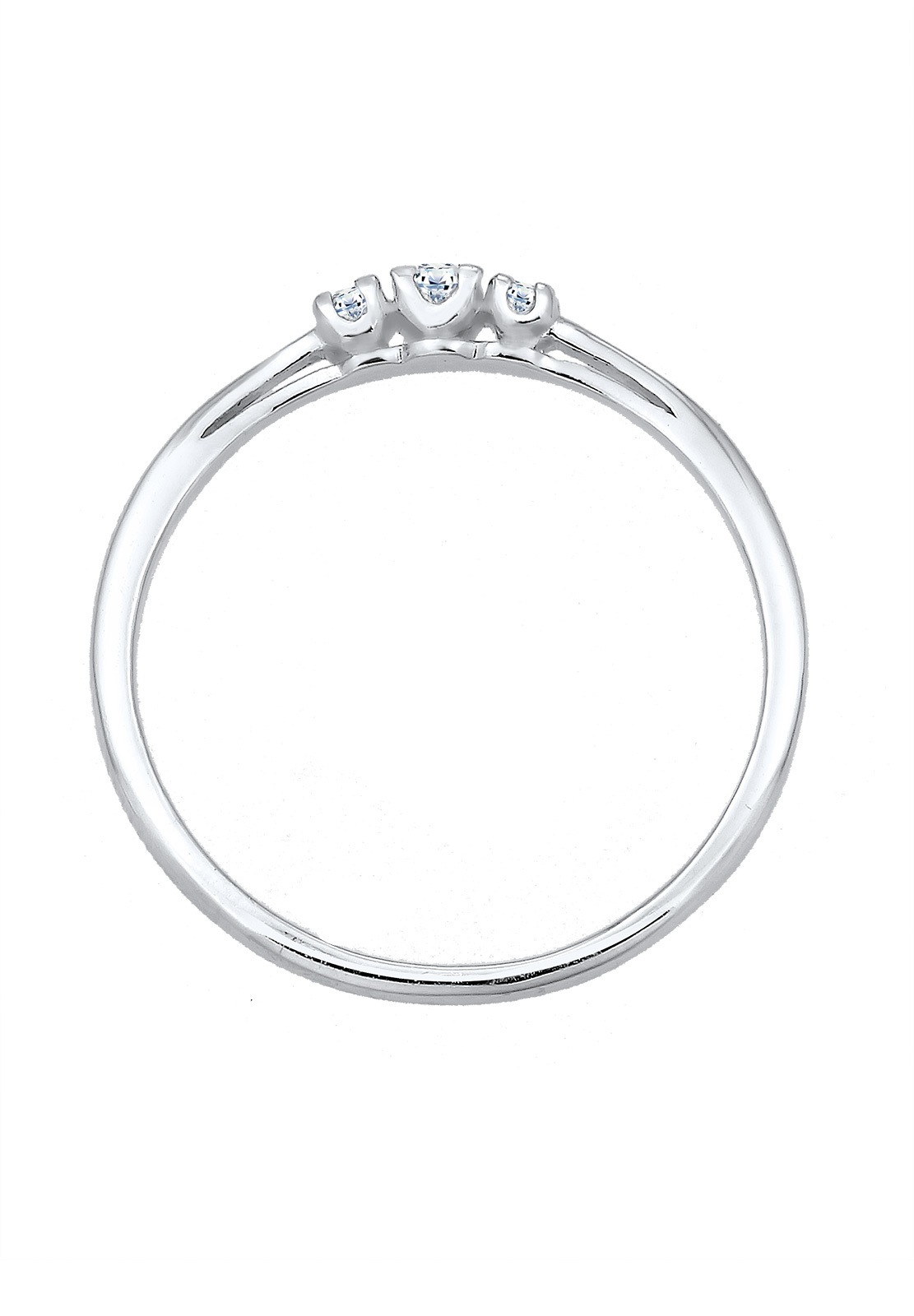 Elli DIAMONDS Femme Anneau d'enclenchement Classique Diamant (0.07 ct.) 925 Argent