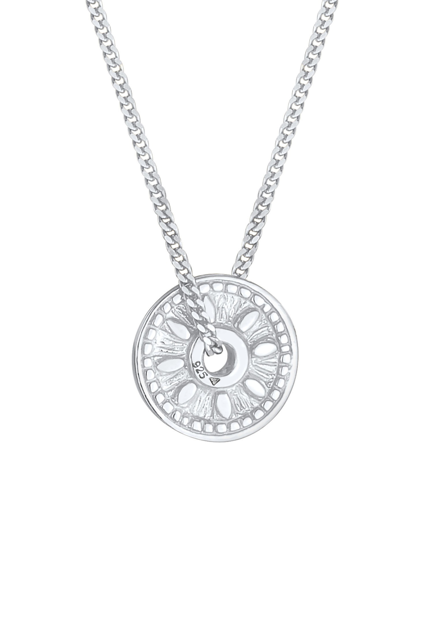 Elli Pendentif de pièce de monnaie pour femme Soleil Antique Vintage Tendance en argent sterling 925 plaqué or