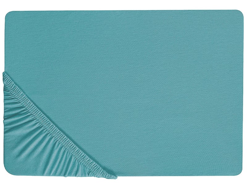 Bawełniane prześcieradło z gumką 140x200cm turkus