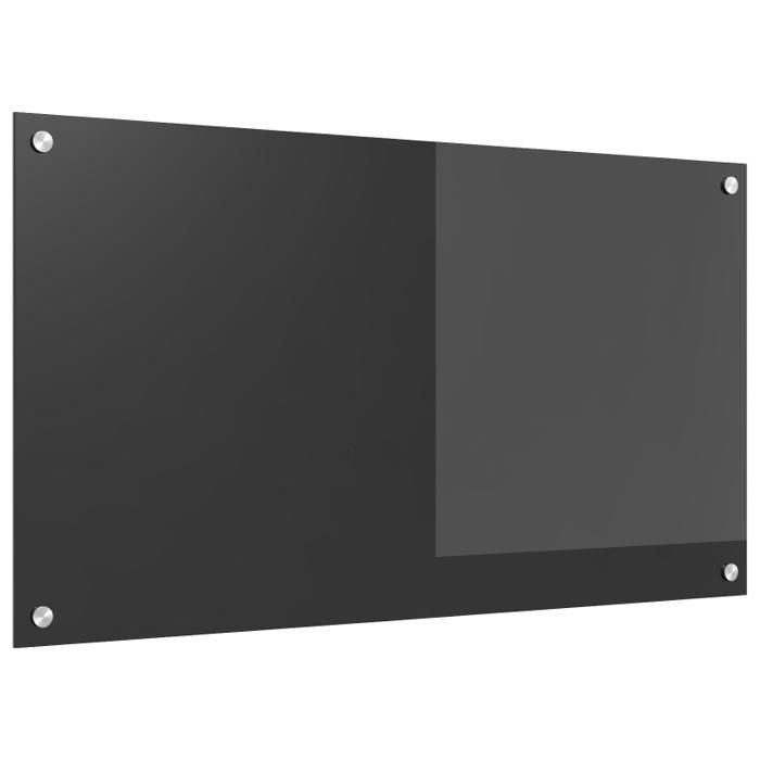 Crédence cuisine en verre trempé gris foncé 90 x 50 x 0,6 cm — résistante à la chaleur