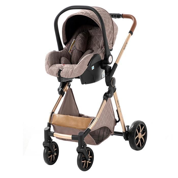 Passeggino Magic ZC 3 in 1, combinazione passeggino fino a 15 kg, 0-3 anni, con borsa, chiusura con un clic, freno a pedale, colore kaki.