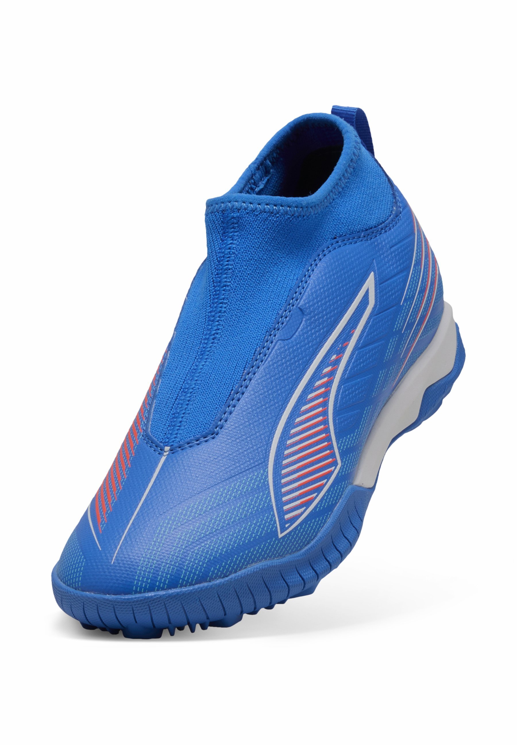 Puma ULTRA 6 MATCH OHNE SCHNÜRUNG - Scarpe da calcio per campi in erba sintetica - blu ultra/bianco/rosso fluorescente
