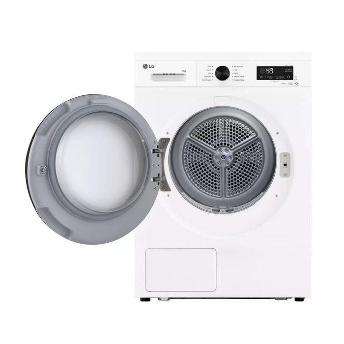 Secadora LG con bomba de calor de 60 cm y 9 kg, color blanco - RH9B15WH