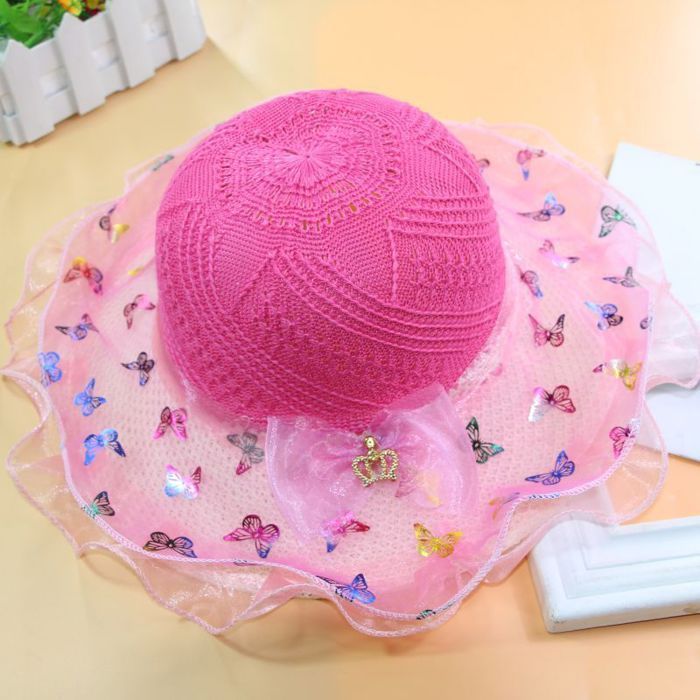 Sombrero de sol FUNMOON para niñas con bolso de paja, protección solar, protección UV, estilo Panamá, nueva colección - 722071