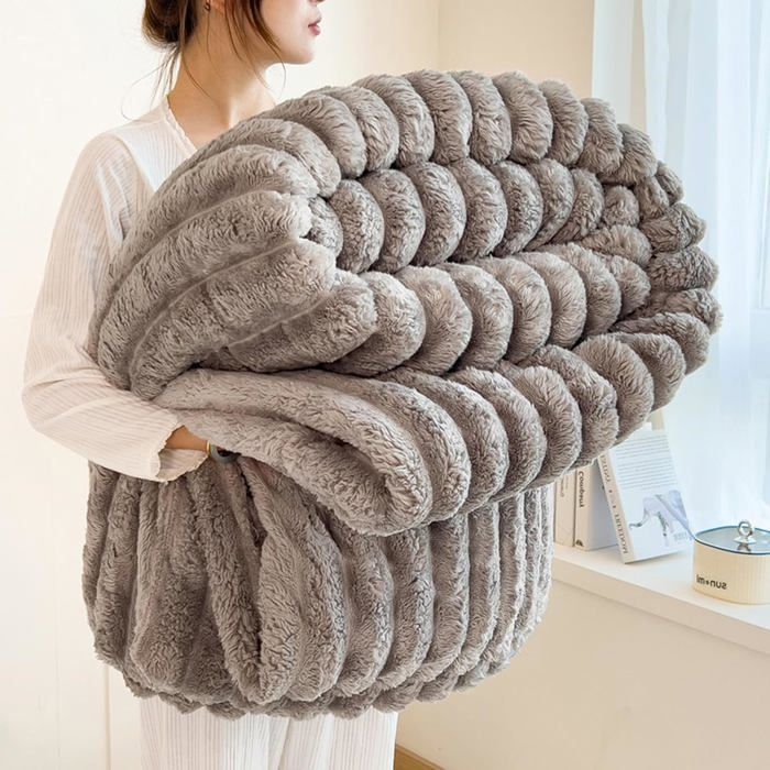 Manta - ULISEM - Estampado de conejo - Forro polar supersuave - 200x230 cm