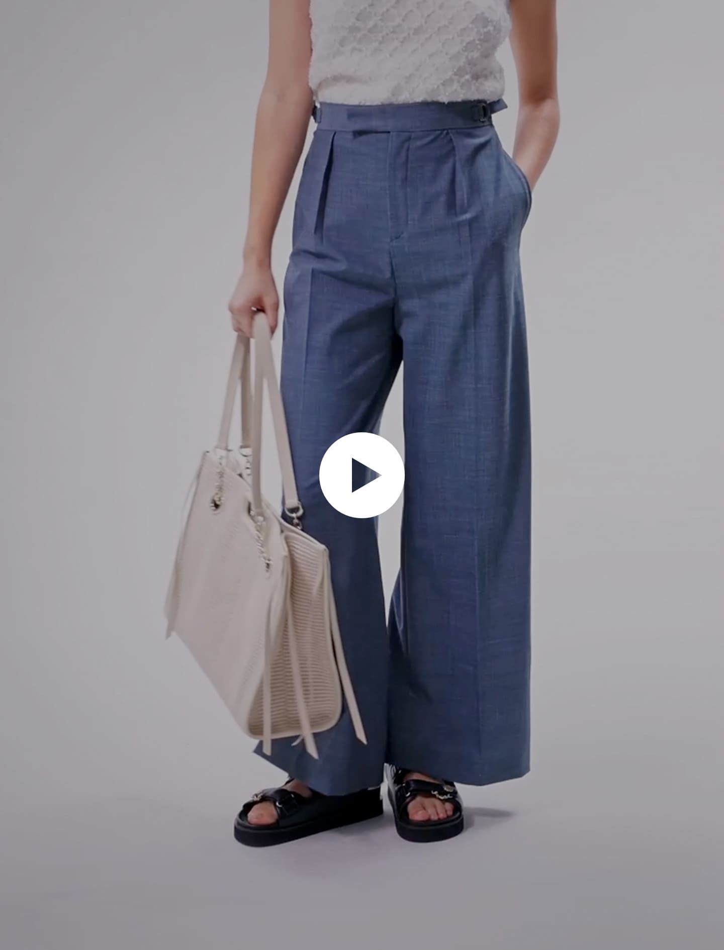 Pantaloni cu croi larg - Albastru petrol
