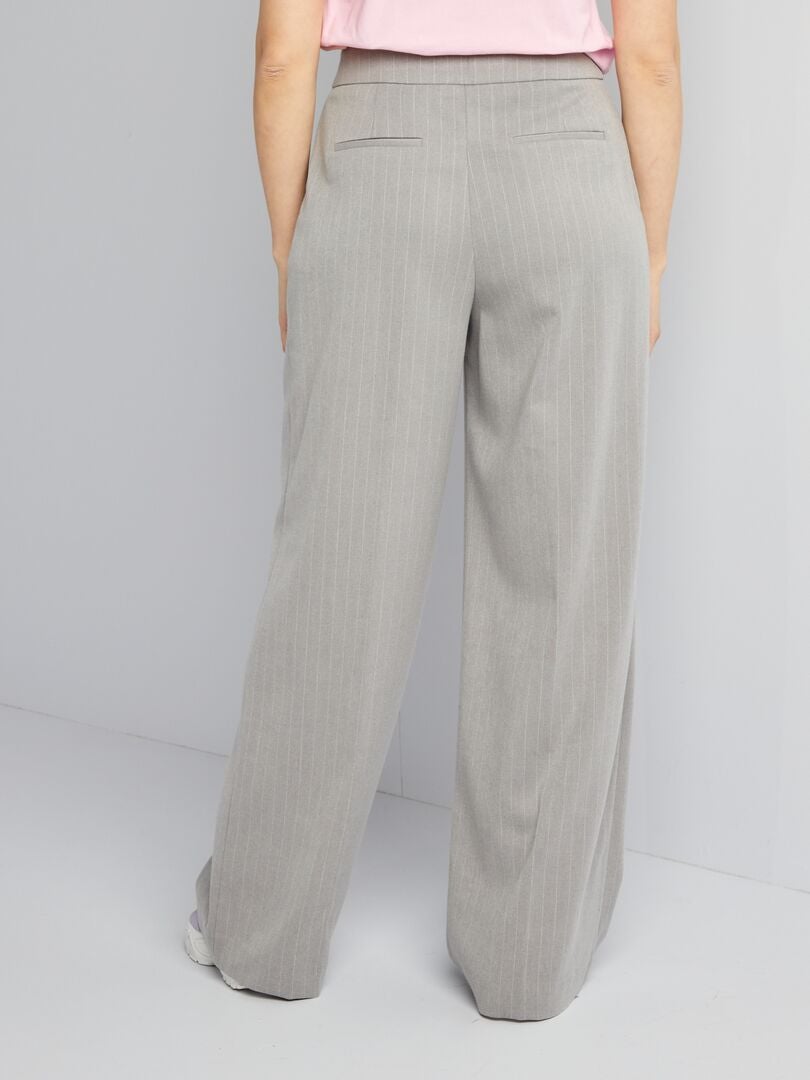 Flared/bootcut flanellen broek - GRIJS