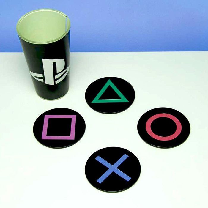 Posavasos metálicos de PlayStation - PALADONE - Símbolos en relieve
