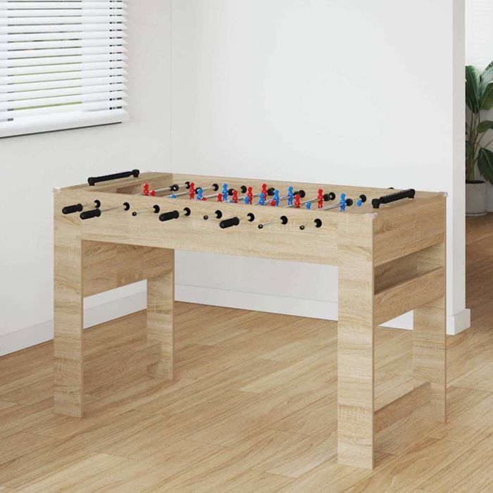 vidaXL Tafelvoetbaltafel van bewerkt hout - Sonoma Eiken - 125x60,5x80 cm - Antislip handgrepen - 22 spelers