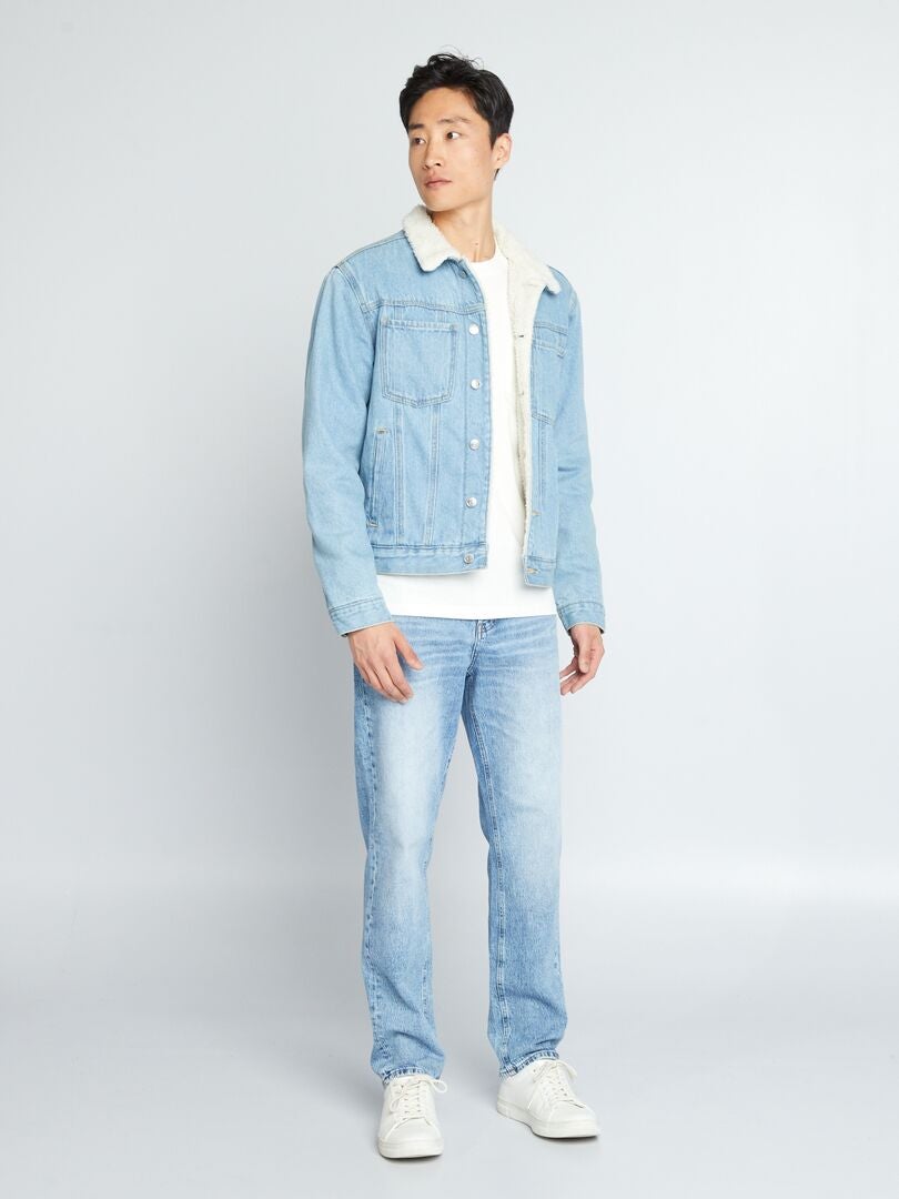 Kurtka dżinsowa z podszewką Sherpa – jasnoniebieski denim