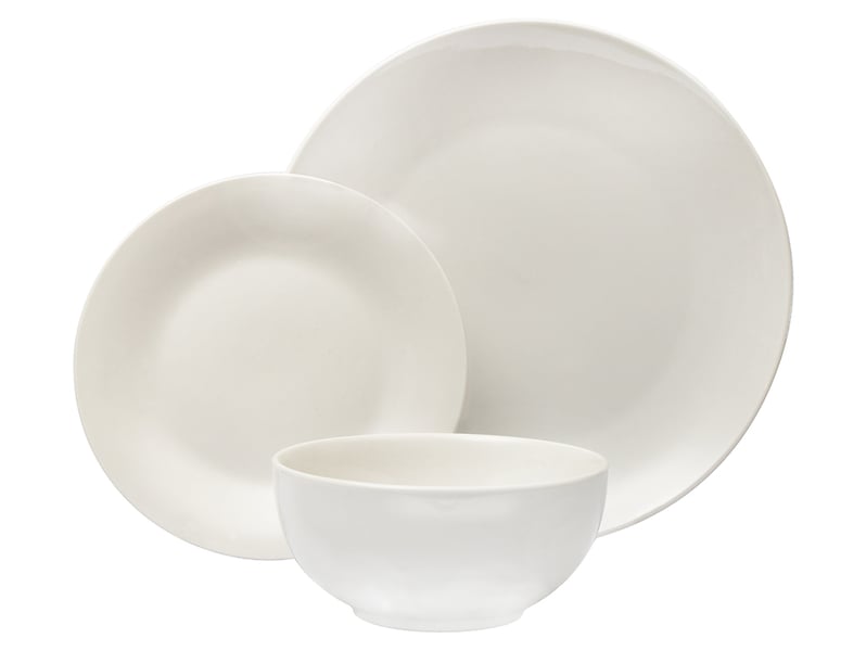 Komplet obiadowy 18 el. porcelanowy Bowl Day By Day biały