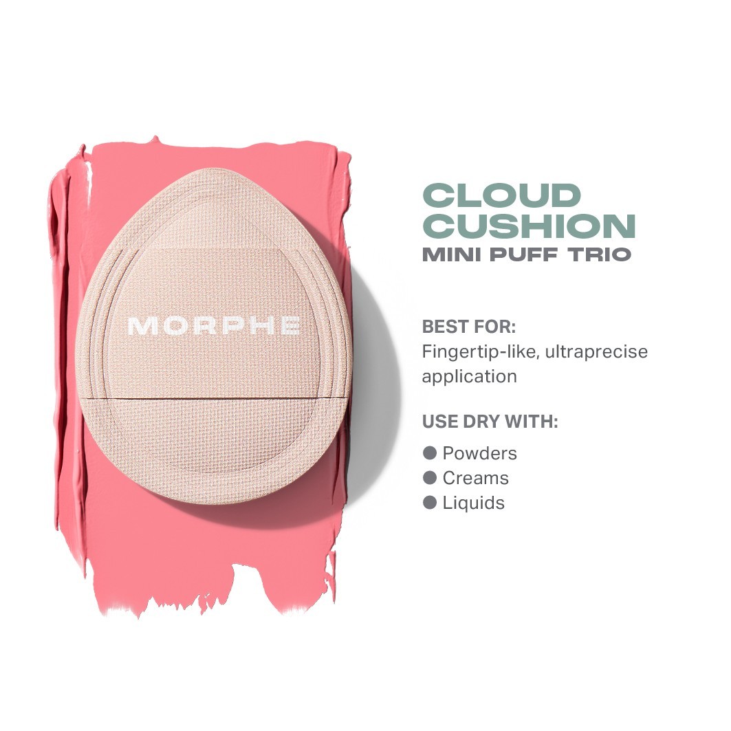 Morphe Powder Puff Cloud Cushion Mini Puff Trio Nude - 1 stuk