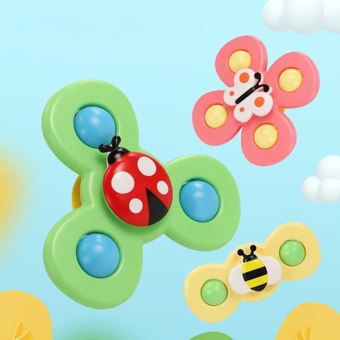 Juguetes de baño - Insectos - Mariposa, Abejas, Mariquitas - 3 piezas - Ventosas - Blanco