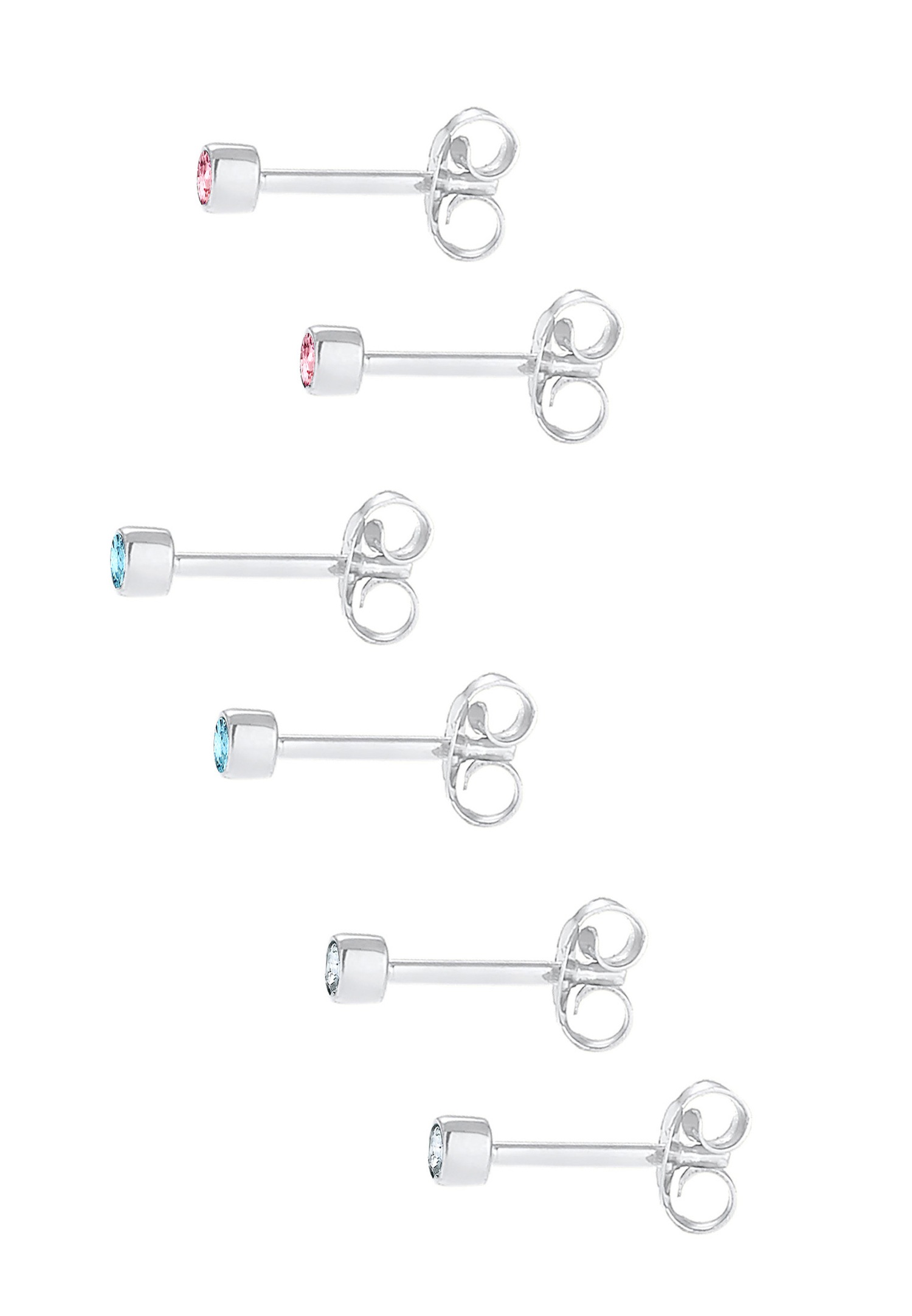 Elli Enfants Basic Multicolore Bleu Rose avec cristaux en argent sterling 925