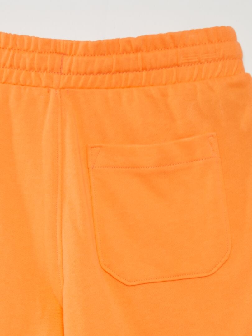 Pantalones cortos de color liso en tejido polar - NARANJA