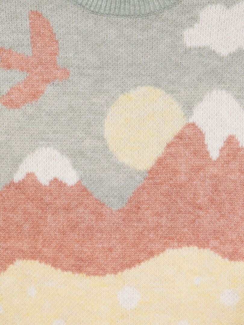 Jacquard trui met geweven print - BLAUW