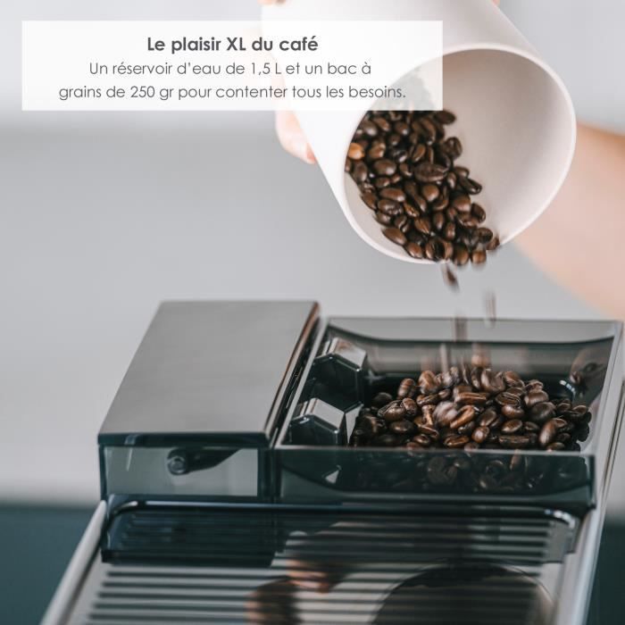 Koffiemachine - MELITTA - Avanza F270-100 - 1,5 liter waterreservoir - 250 g bonenreservoir - 1450 W - Titaangrijs
