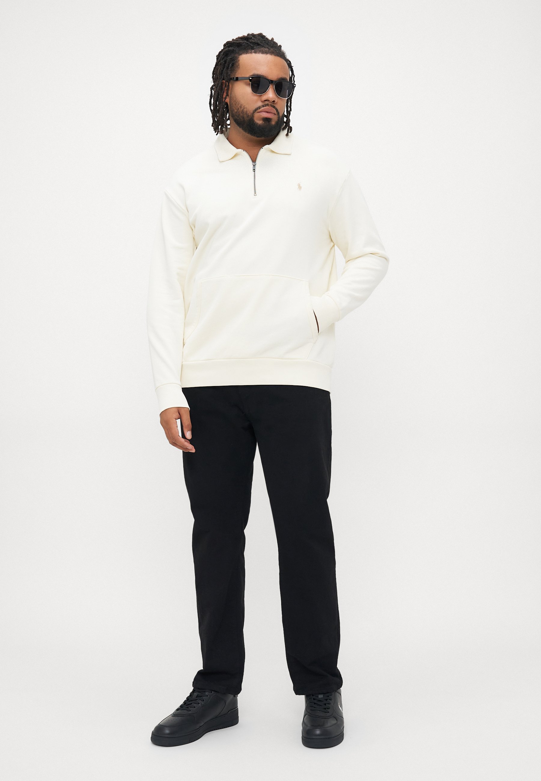Polo Ralph Lauren Big & Tall Fleece-Sweatshirt mit Viertelreißverschluss – Farbe: Clubhouse Cream